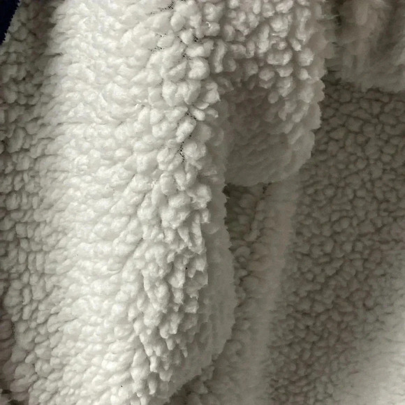 HUGGLE HOODIE NAVY PLUSH VELOUR SHERPA LINING HOODED SLIPOVER FRONT POUCH POCKET - Picture 5 of 13